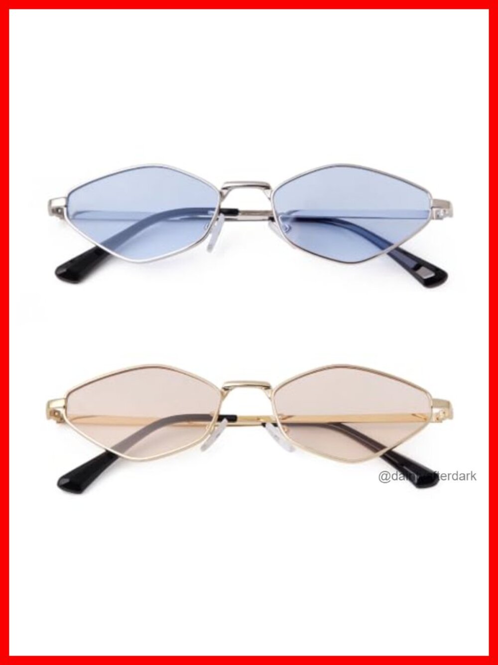 Hexagon Sunglasses Set Retro Geometric Metal Frame UV400 2 Pairs